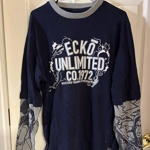 Echo Unlimited long sleeve shirt with “tattoo” style arms   Size large